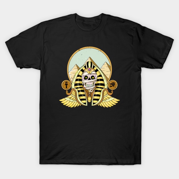 Golden Pharaoh Skull T-Shirt by Trendy Black Sheep